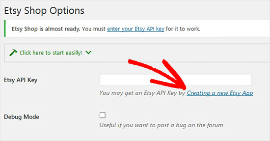 Add Etsy API key