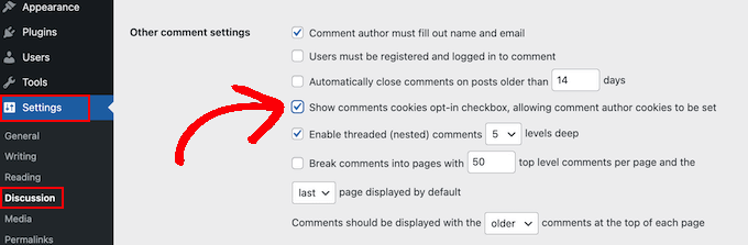 Enabling the GDPR checkbox in WordPress settings