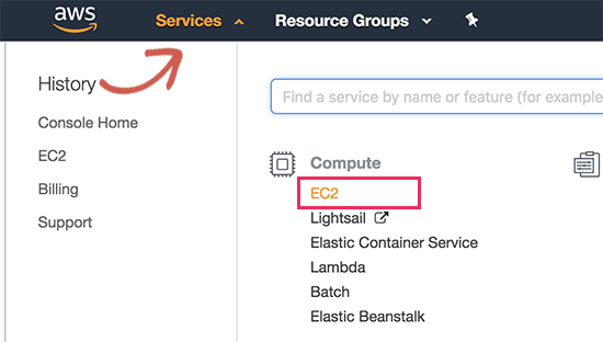 Launch AWS EC2 service