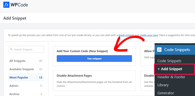 Adding a custom code snippet to WordPress