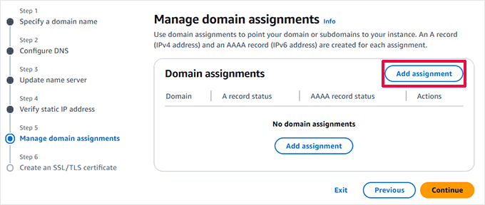 Domain assignment