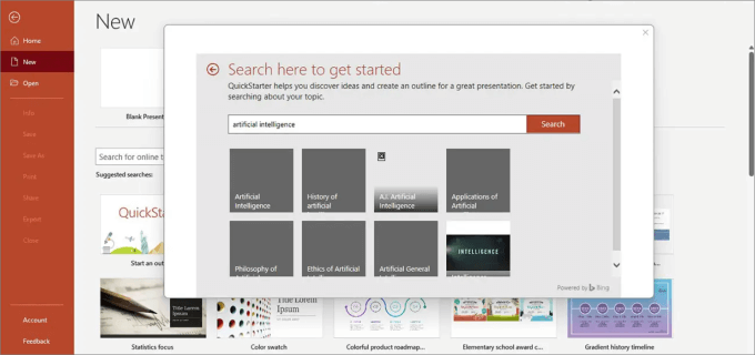 Powerpoint Quick Starter Feature