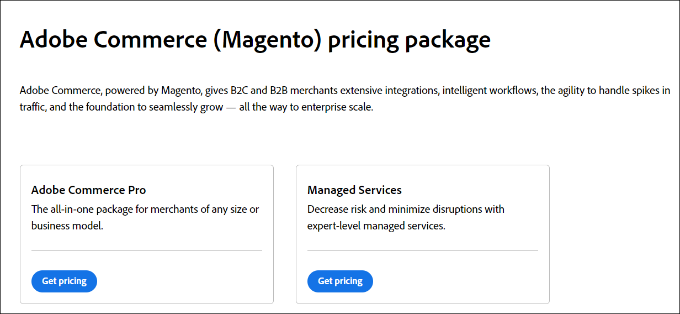 Adobe commerce pricing