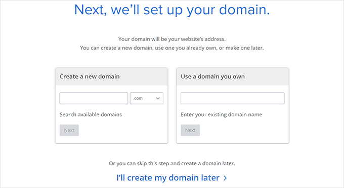 Choose domain name