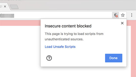 Insecure content blocked