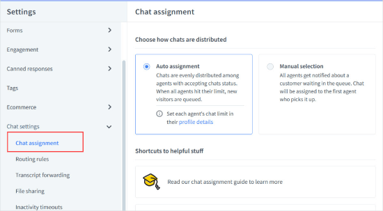 Chat assignments