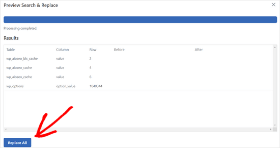 Click the Replace All button