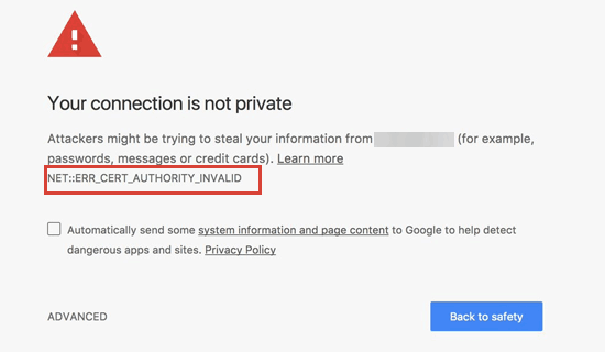 how to fix insecure connection when sign in