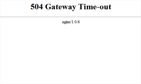 504 Gateway timeout error