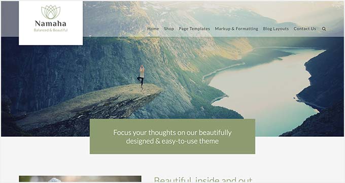 Namaha WordPress Yoga Theme