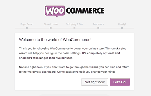 Assistente de configuração WooCommerce