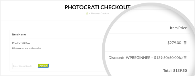 Photocrati Checkout Page