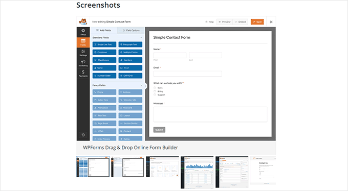 Plugin screenshots