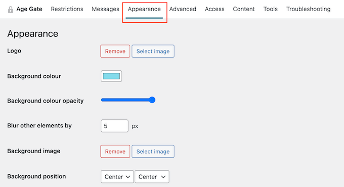 Customizing how the age verification screen looks in WordPress