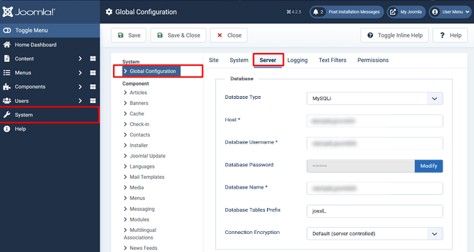 Gather your Joomla database information