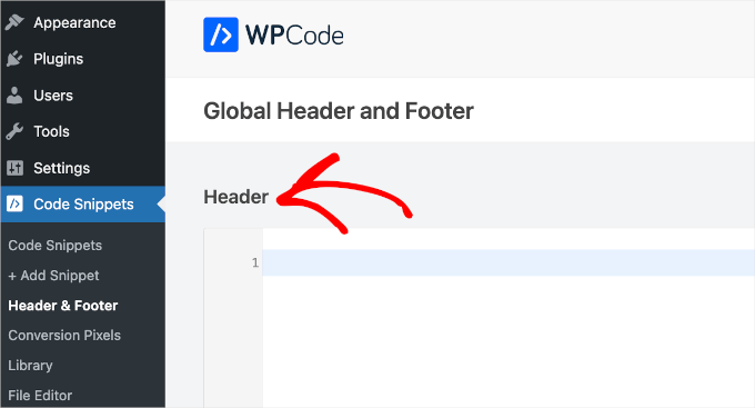 Adding header & footer code snippets with WPCode