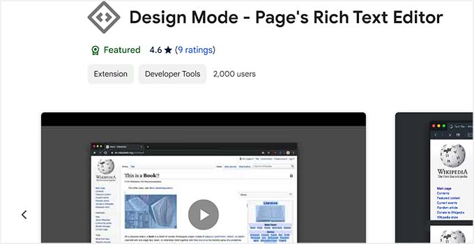 Design Mode - Page's Rich Text Editor