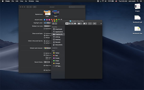 Dark mode in macOS