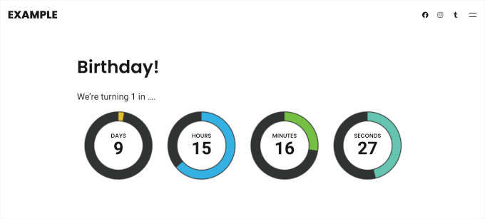 Countdown Timer Ultimate's widget on a live website