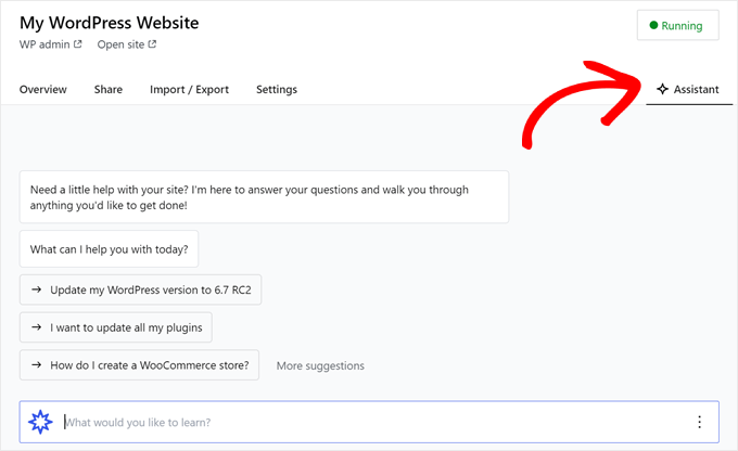 Using the Studio by WordPress.com AI assistant