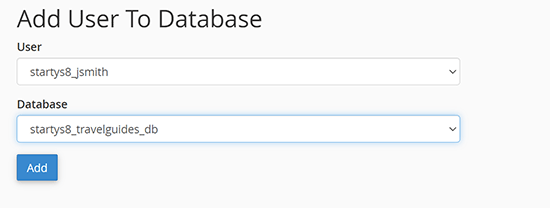 Add user to database