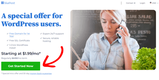Bluehost get started now