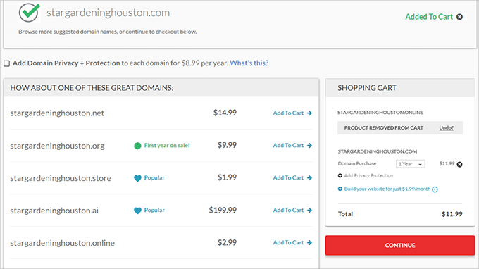 Domain.com pricing