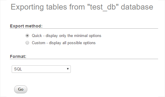 Export WordPress database using phpMyAdmin