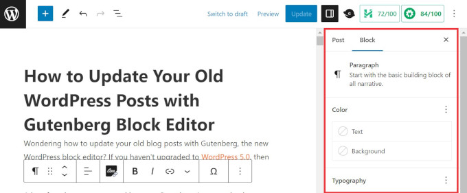 Example of Gutenberg blocks