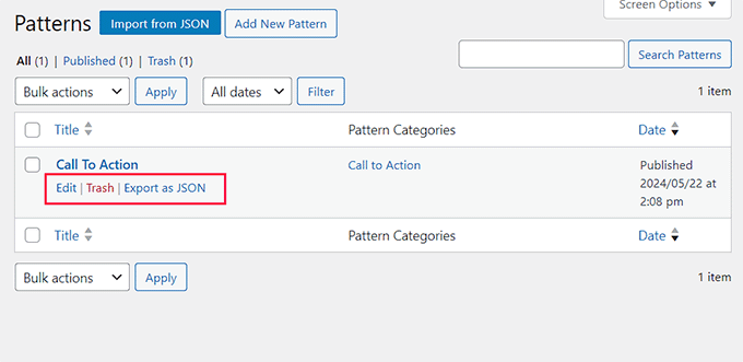 Manage patterns in block themes