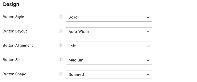 Choosing Button Attributes in Novashare