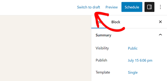 Switch to draft