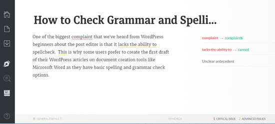 在 Grammarly Web 应用程序中检查并纠正语法和拼写错误