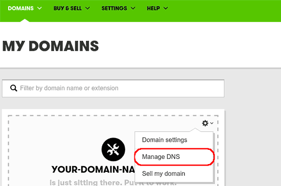 Launch DNS management in GoDaddy