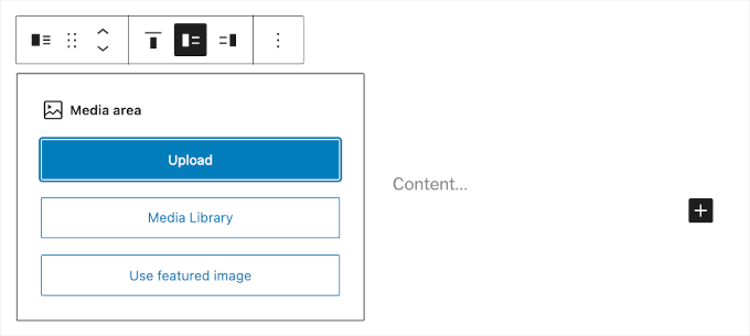 Media and text block in WordPress post editor