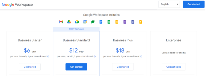 Select a workspace plan