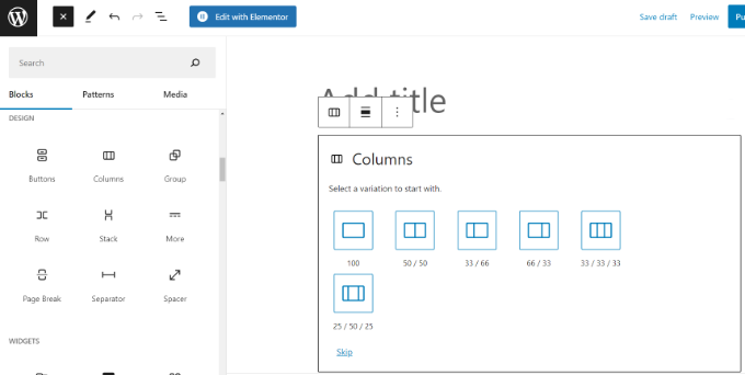 Choose number of columns to add