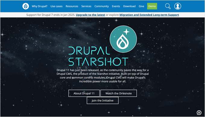 Drupal landing page