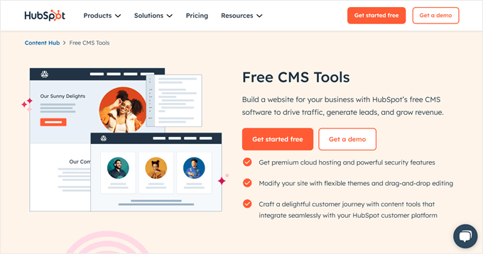 HubSpot CMS landing page