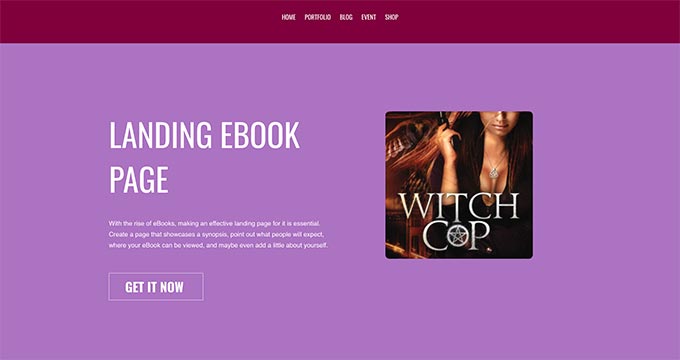 Landing author theme