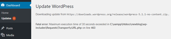 Maximum Execution Time of 30 Seconds Exceeded Error in WordPress