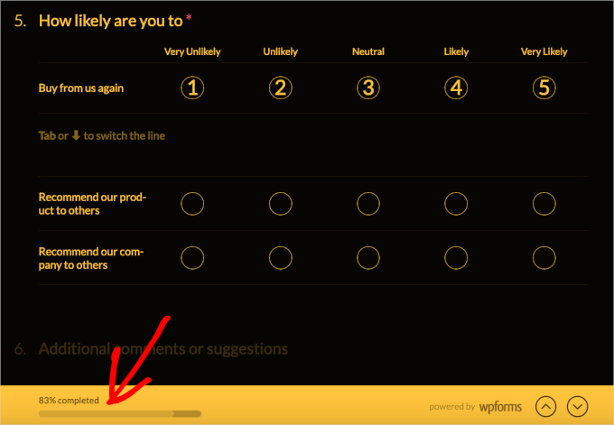 Conversational Forms Progress Bar Styles - Percentage