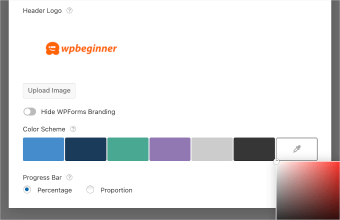 Choose a Color Scheme for Your Conversational Form Page