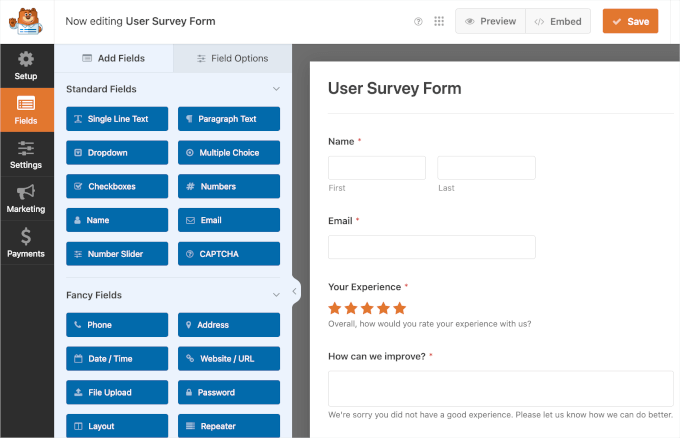 Editing Survey Form with WPForms