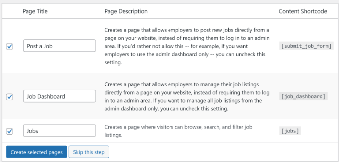 Create job pages for your site