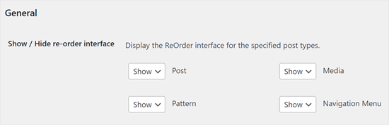 Choosing what post types should the Post Types Order plugin work on