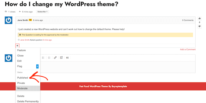 批准您的 WordPress 网站上的问题或答案