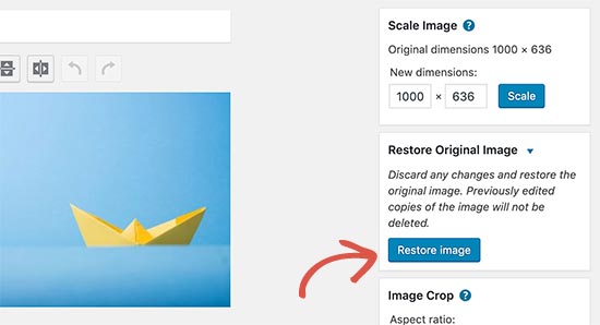 在 WordPress 中编辑图像后恢复图像