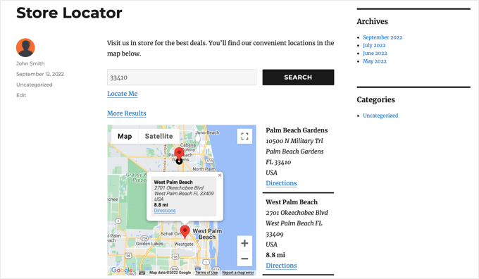 WPN Store Locator - Google My Maps