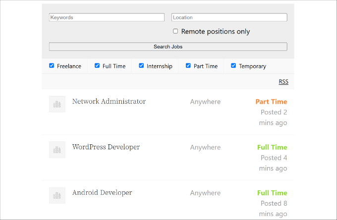 View jobs on frontend